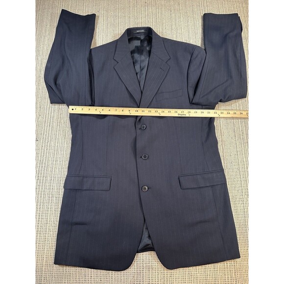 Polo University Club Ralph Lauren Mens 42L Blue Pinstripes Three Button Vintage - Picture 9 of 16